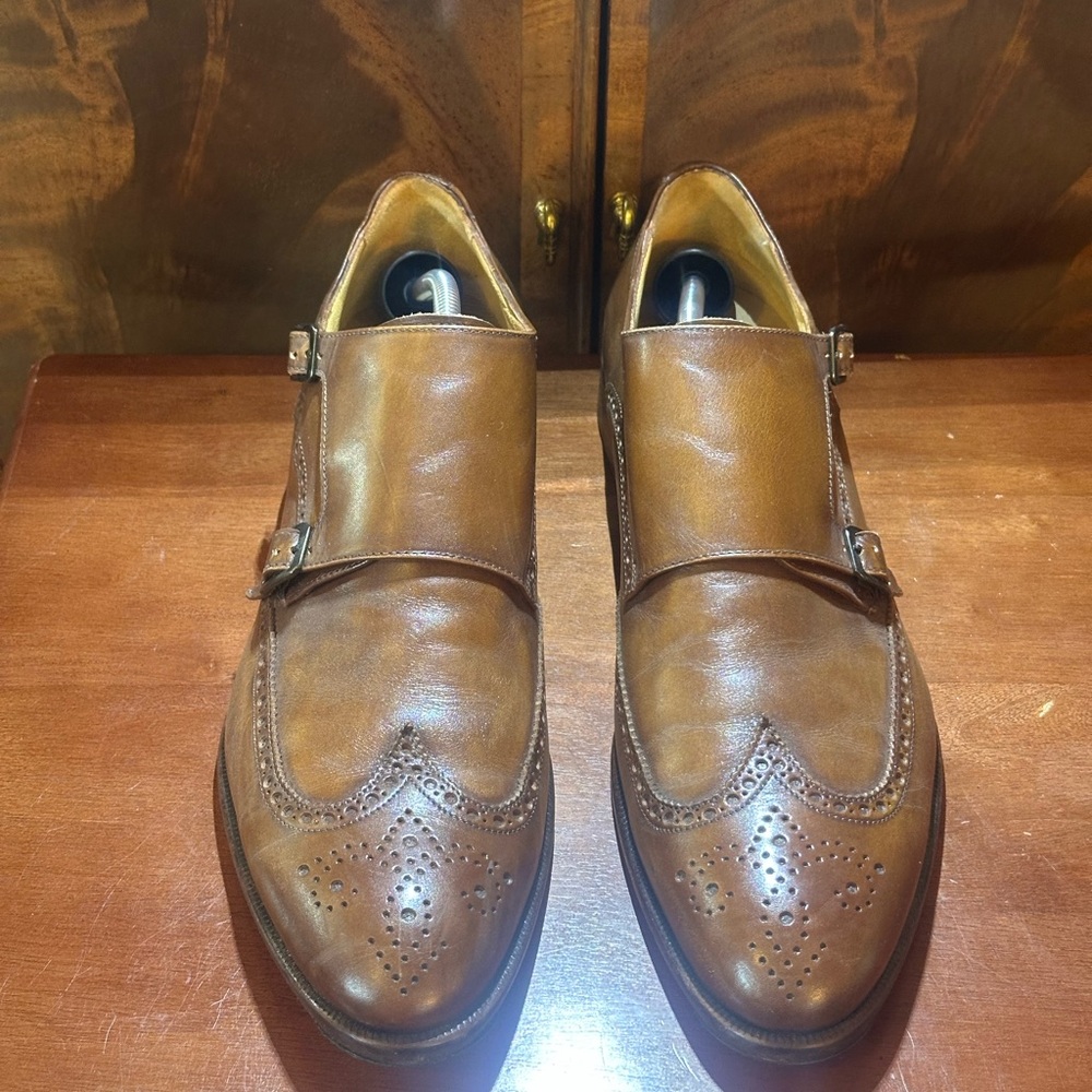Curatore Brown Wingtip Double Monkstrap Dress Shoes